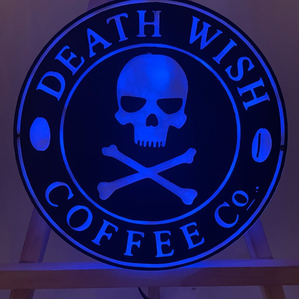 Death Wish Coffee 3D Printed wall Lamp with remote coffee lover edition - Picture 4 of 11
